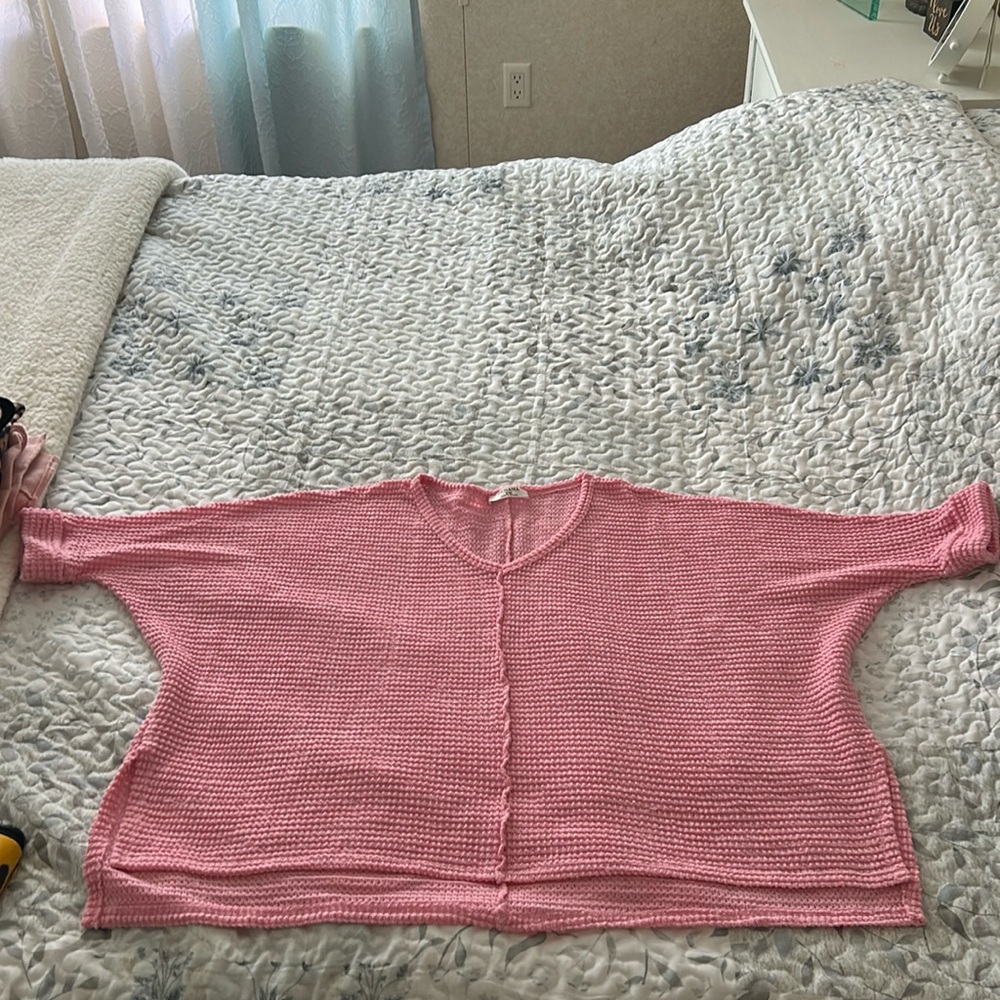 Zenana Pink Knit Shirt, Size S/M